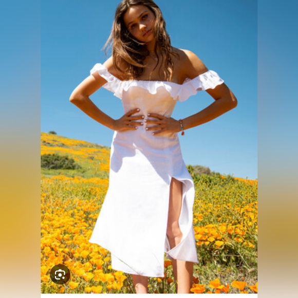 Reformation Amethyst Dress in White - Picture 2 of 2